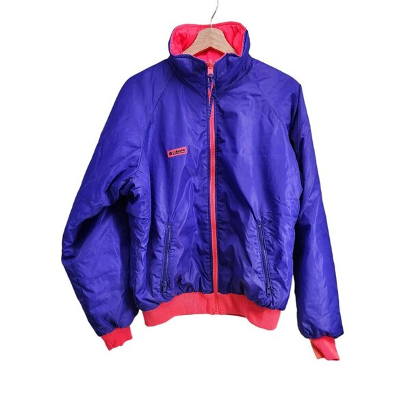 Vintage Columbia Radial Sleeve Reversible‎ Jacket Purple & Pink Men's Size M VTG - Picture 1 of 8